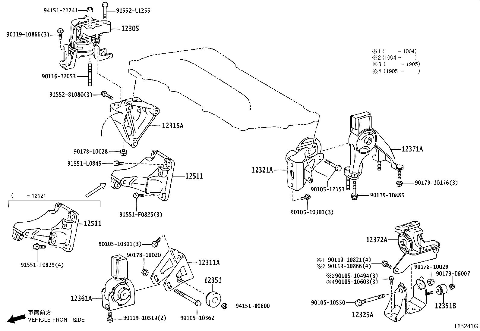 12305-37101 INSULATOR SUB-ASSY, ENGINE MOUNTING, RH product image
