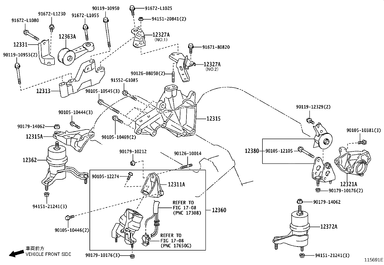12313-36020 BRACKET, ENGINE MOUNTING product image