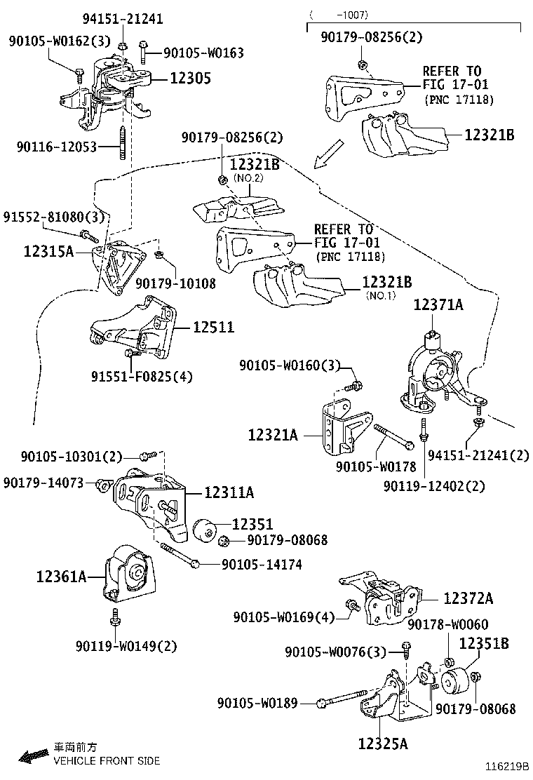 12372-37110 INSULATOR, ENGINE MOUNTING, LH(FOR TRANSVERSE ENGINE) product image