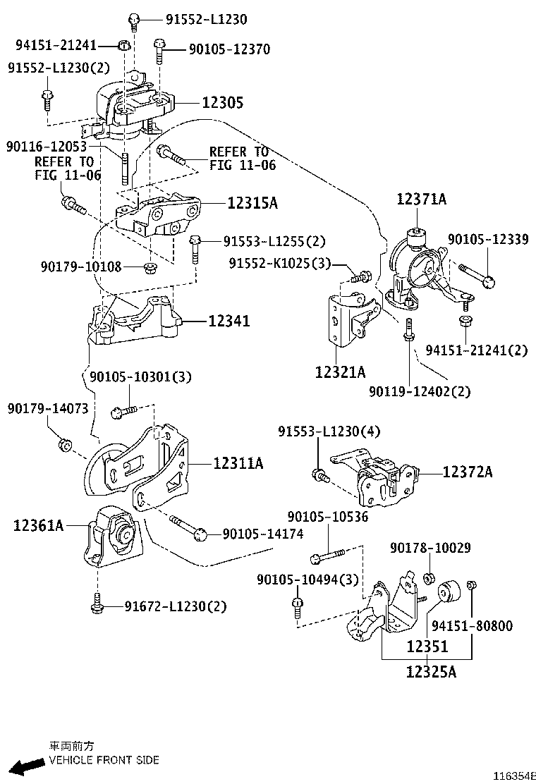 12305-28261 INSULATOR SUB-ASSY, ENGINE MOUNTING, RH product image
