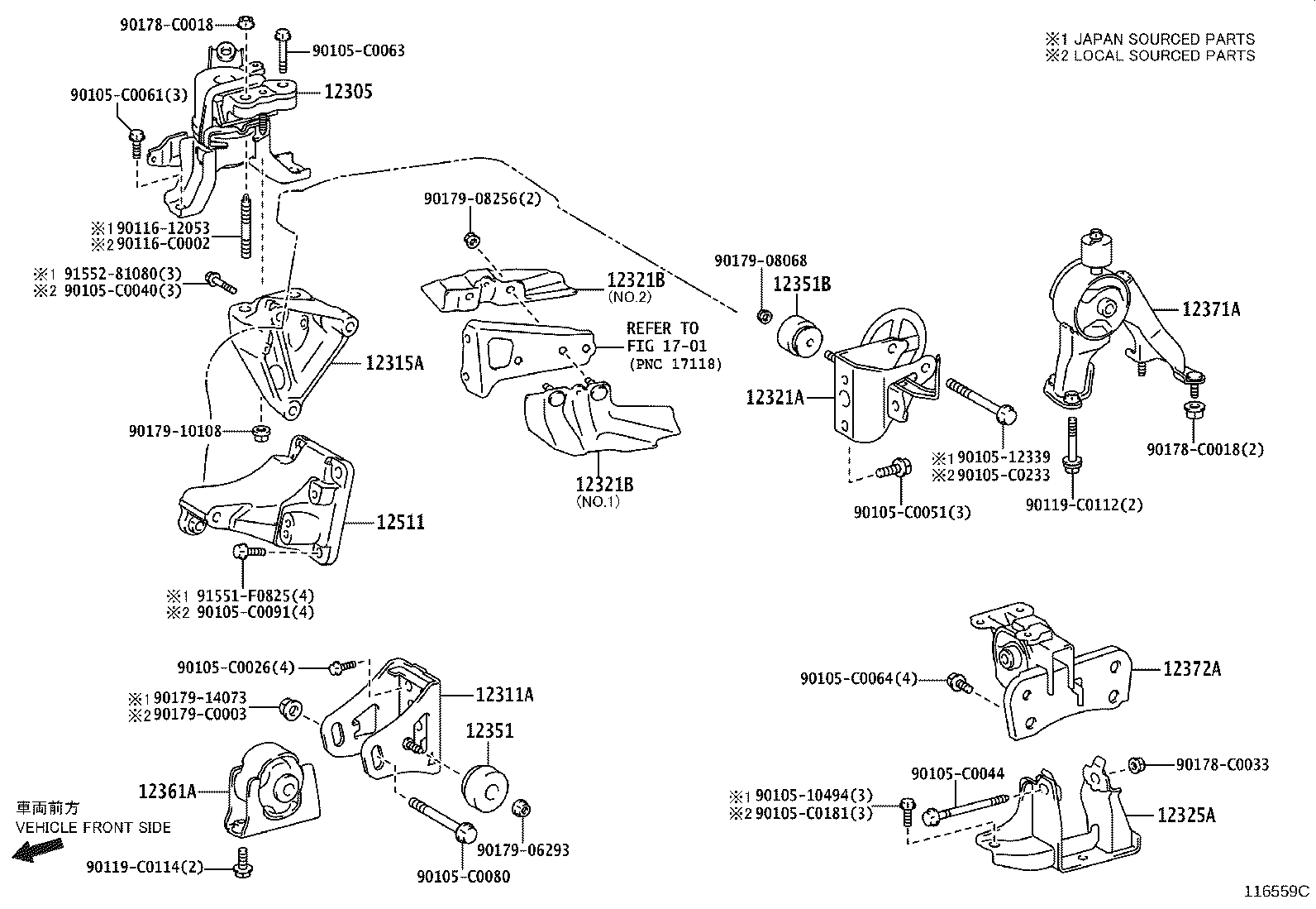 12372-0T170 INSULATOR, ENGINE MOUNTING, LH(FOR TRANSVERSE ENGINE) product image