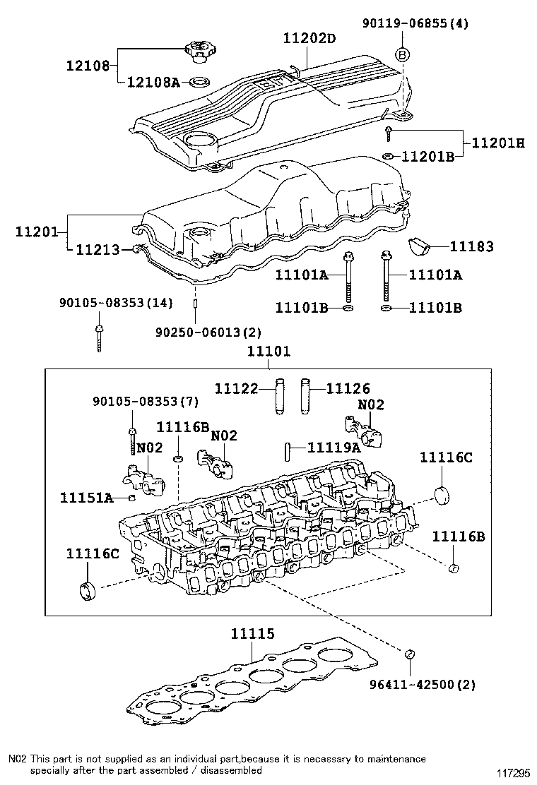 11101-69097 HEAD SUB-ASSY, CYLINDER product image