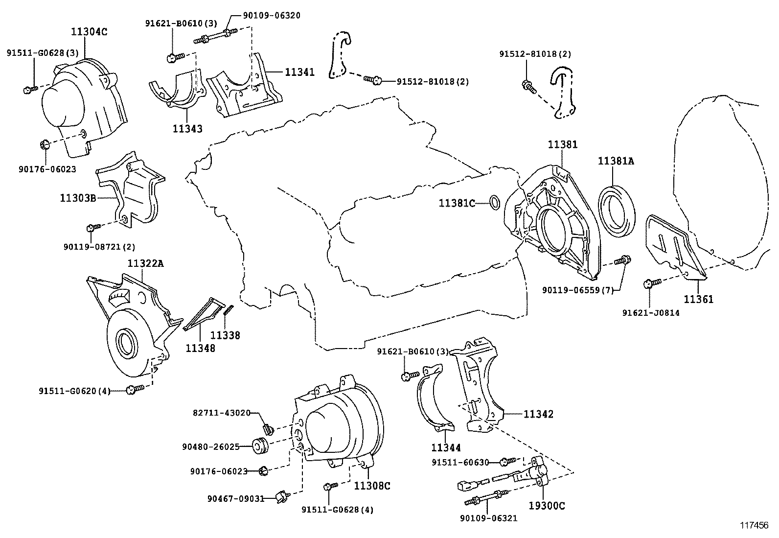 11308-50030 COVER SUB-ASSY, TIMING BELT, NO.3 LH product image