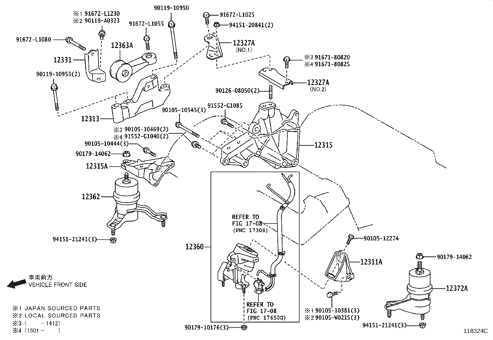 12313-0P060 BRACKET, ENGINE MOUNTING CONTROL(FOR TRANSVERSE ENGINE) product image