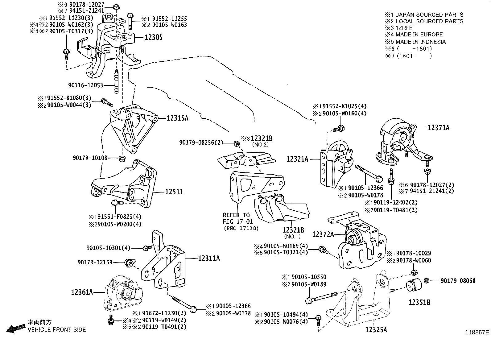 12372-0N110 INSULATOR, ENGINE MOUNTING, LH(FOR TRANSVERSE ENGINE) product image