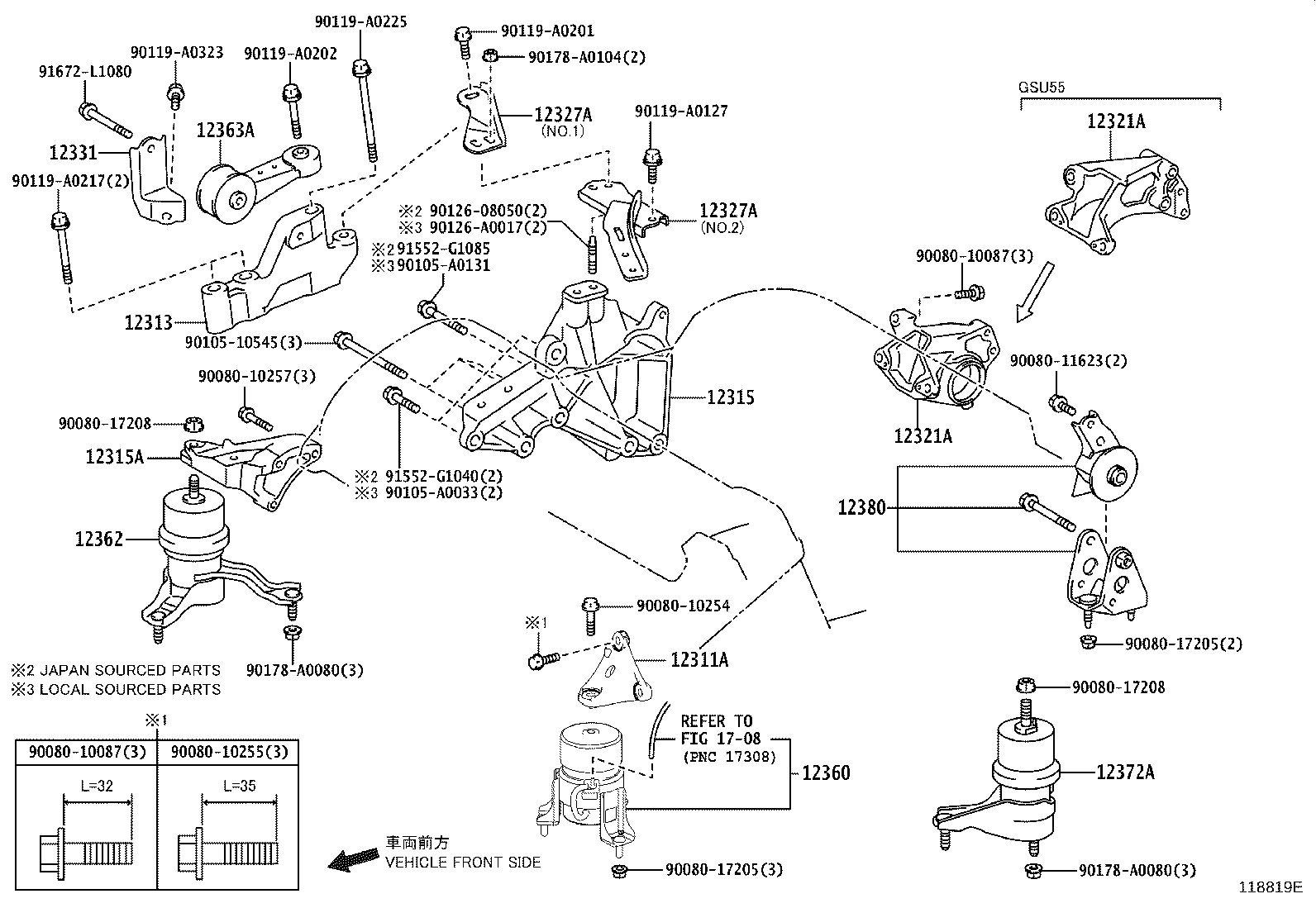 12313-0V040 BRACKET, ENGINE MOUNTING CONTROL(FOR TRANSVERSE ENGINE) product image