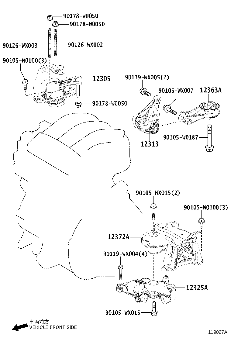 12305-YV020 INSULATOR SUB-ASSY, ENGINE MOUNTING, RH product image