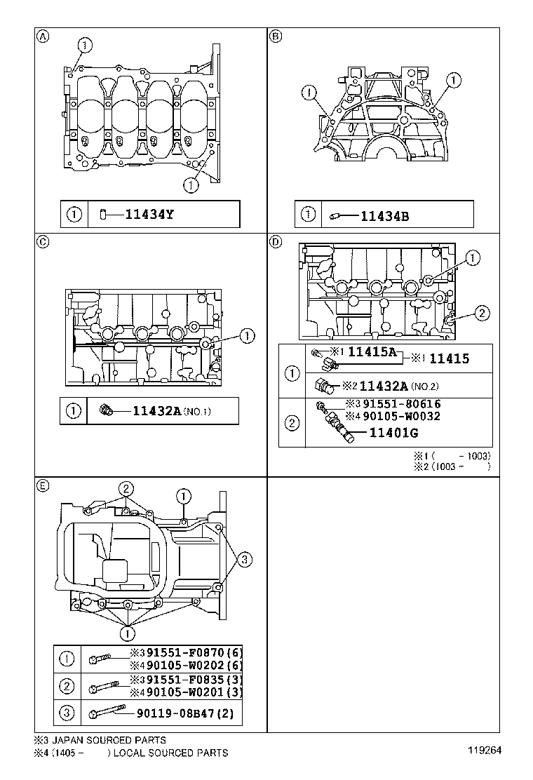 90069-31084 BOLT(FOR CRANKSHAFT BEARING CAP SET) product image