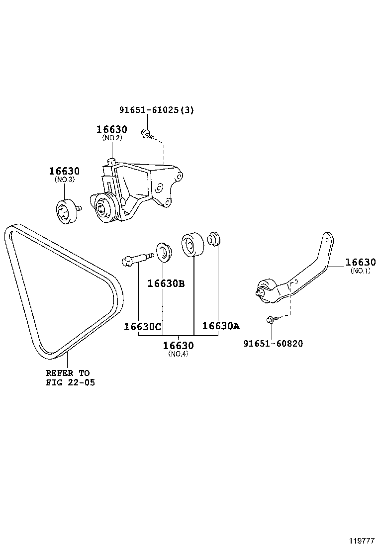 16630-61070 PULLEY ASSY, IDLER product image