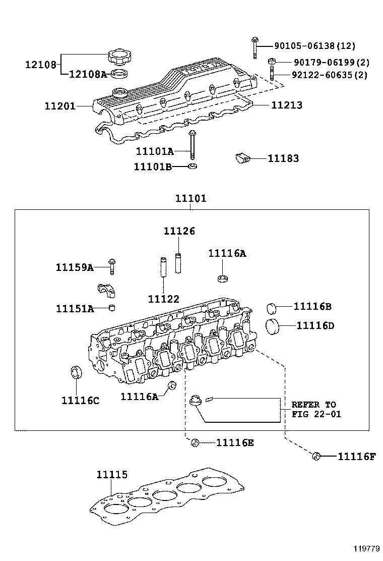 11101-69097 HEAD SUB-ASSY, CYLINDER product image
