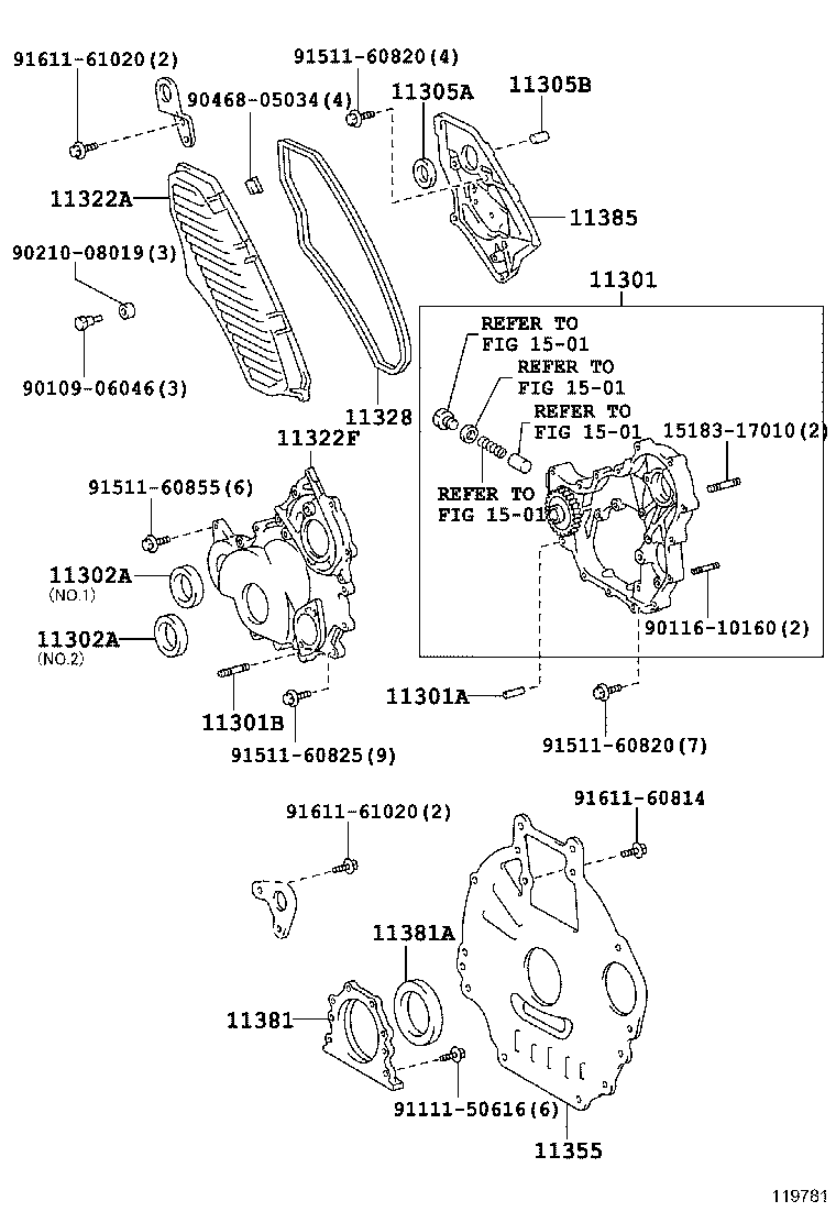 11301-17020 CASE SUB-ASSY, TIMING GEAR product image