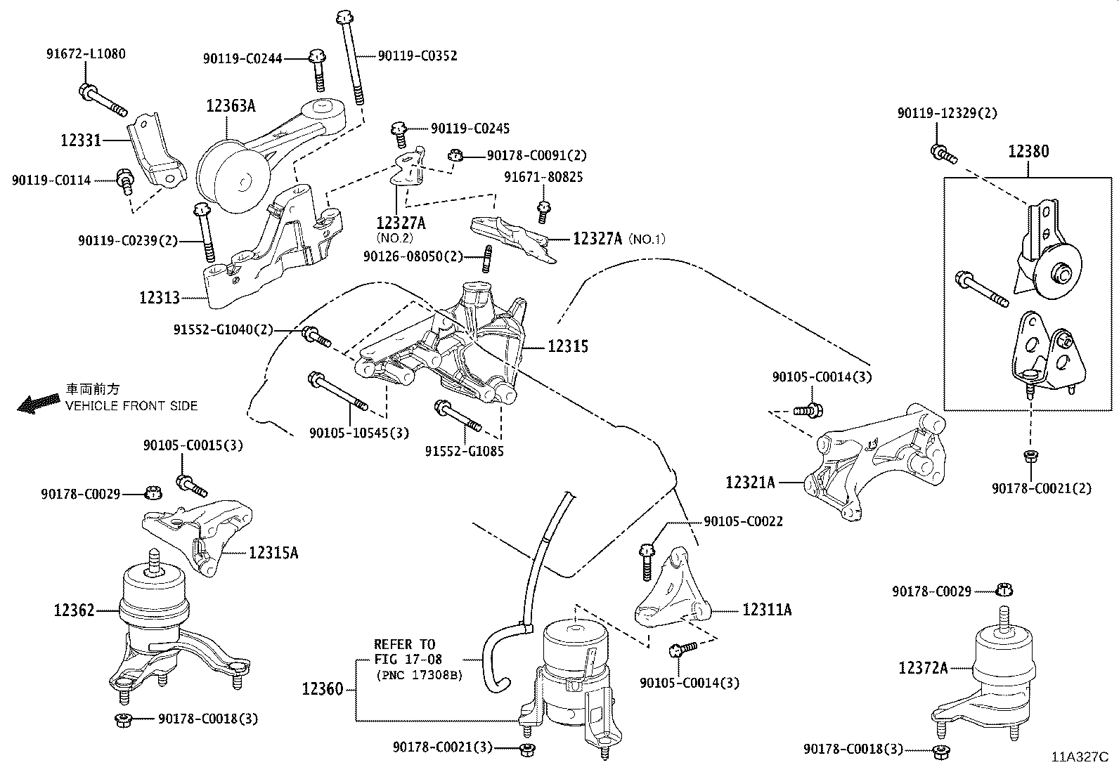 12313-36050 BRACKET, ENGINE MOUNTING product image