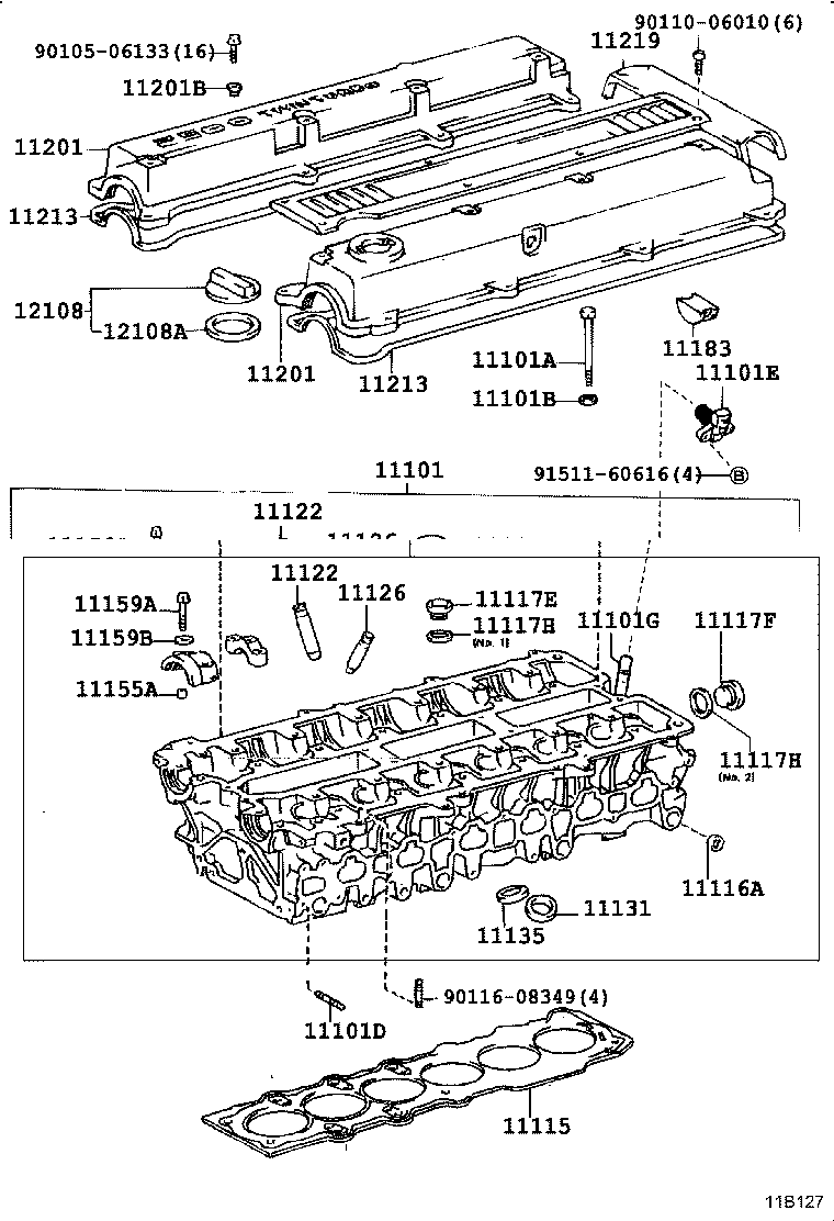 11101-74180 HEAD SUB-ASSY, CYLINDER product image