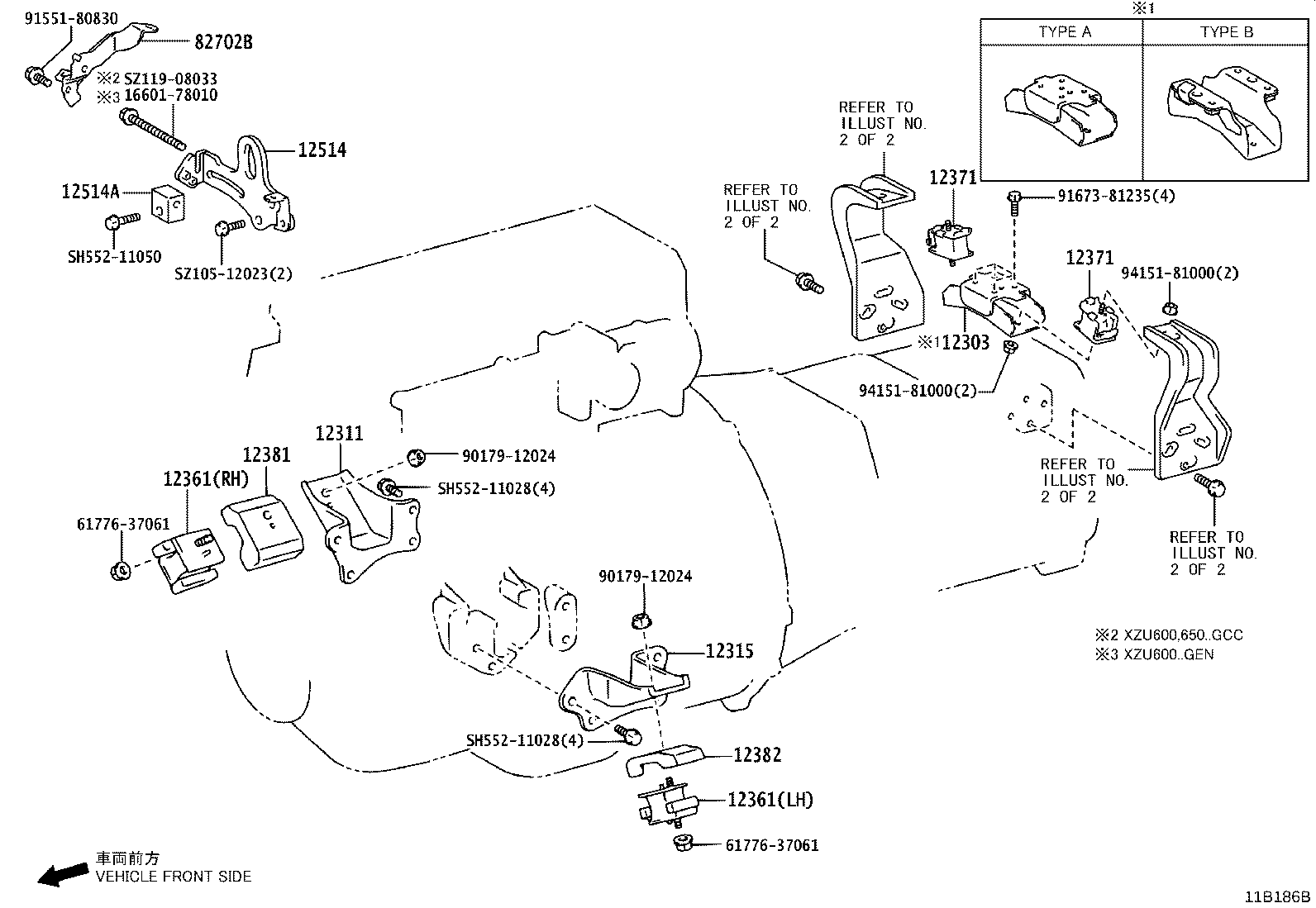 12303-78080 BRACKET SUB-ASSY, ENGINE MOUNTING, REAR product image