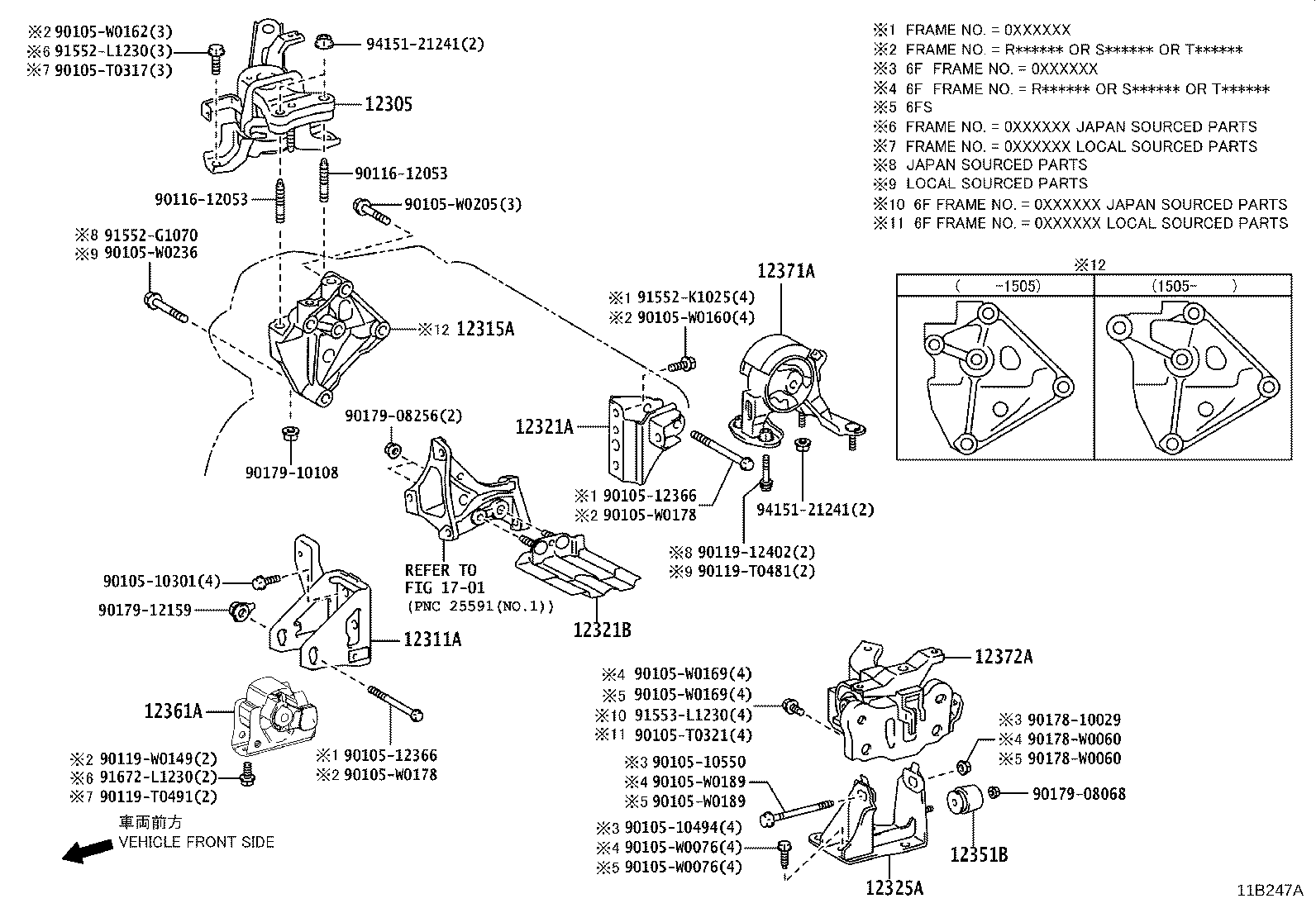 12372-0N110 INSULATOR, ENGINE MOUNTING, LH(FOR TRANSVERSE ENGINE) product image