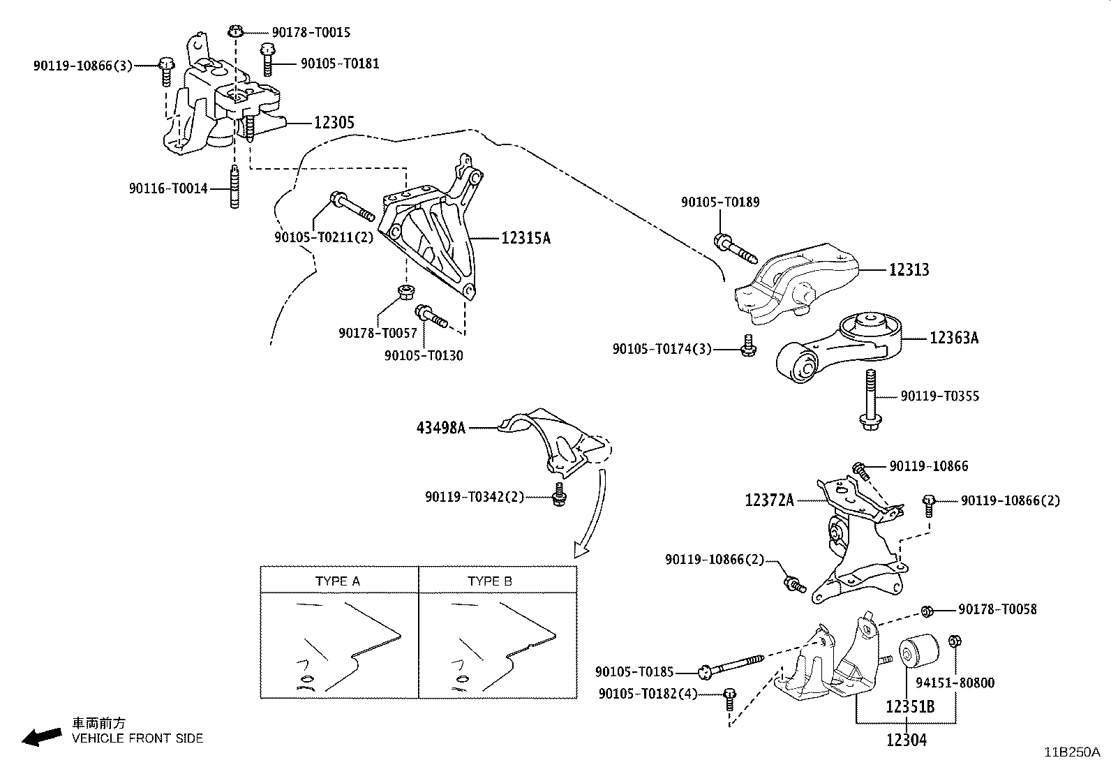 12372-0Y050 INSULATOR, ENGINE MOUNTING, LH(FOR TRANSVERSE ENGINE) product image
