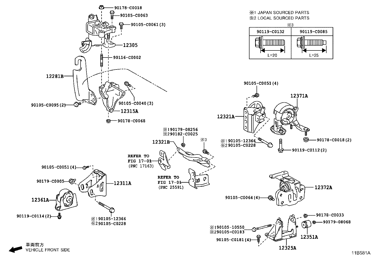 12372-0T520 INSULATOR, ENGINE MOUNTING, LH(FOR TRANSVERSE ENGINE) product image