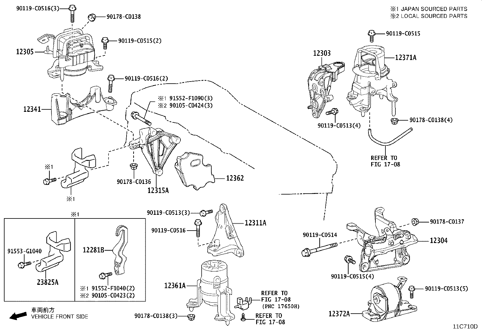 12372-F0070 INSULATOR, ENGINE MOUNTING, LH(FOR TRANSVERSE ENGINE) product image