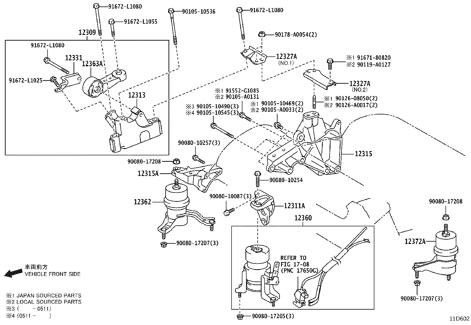 12372-0A040 INSULATOR, ENGINE MOUNTING, LH(FOR TRANSVERSE ENGINE) product image