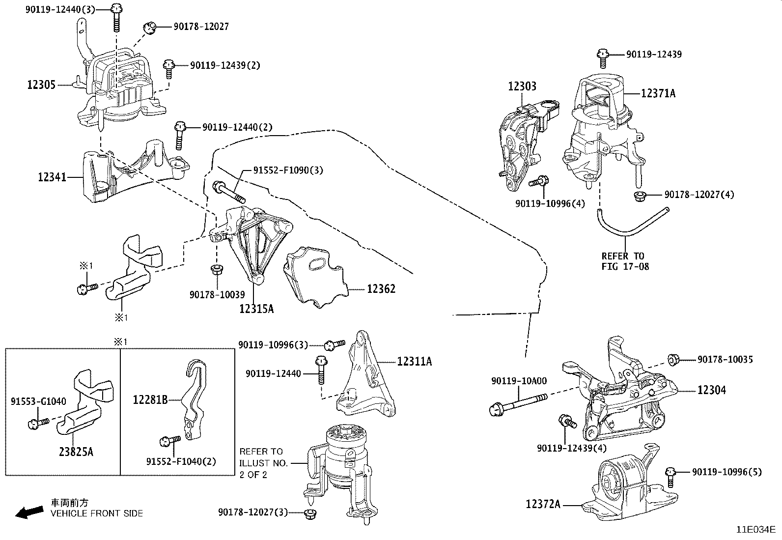 12306-25030 INSULATOR, ENGINE MOUNTING, LH(FOR TRANSVERSE ENGINE) product image