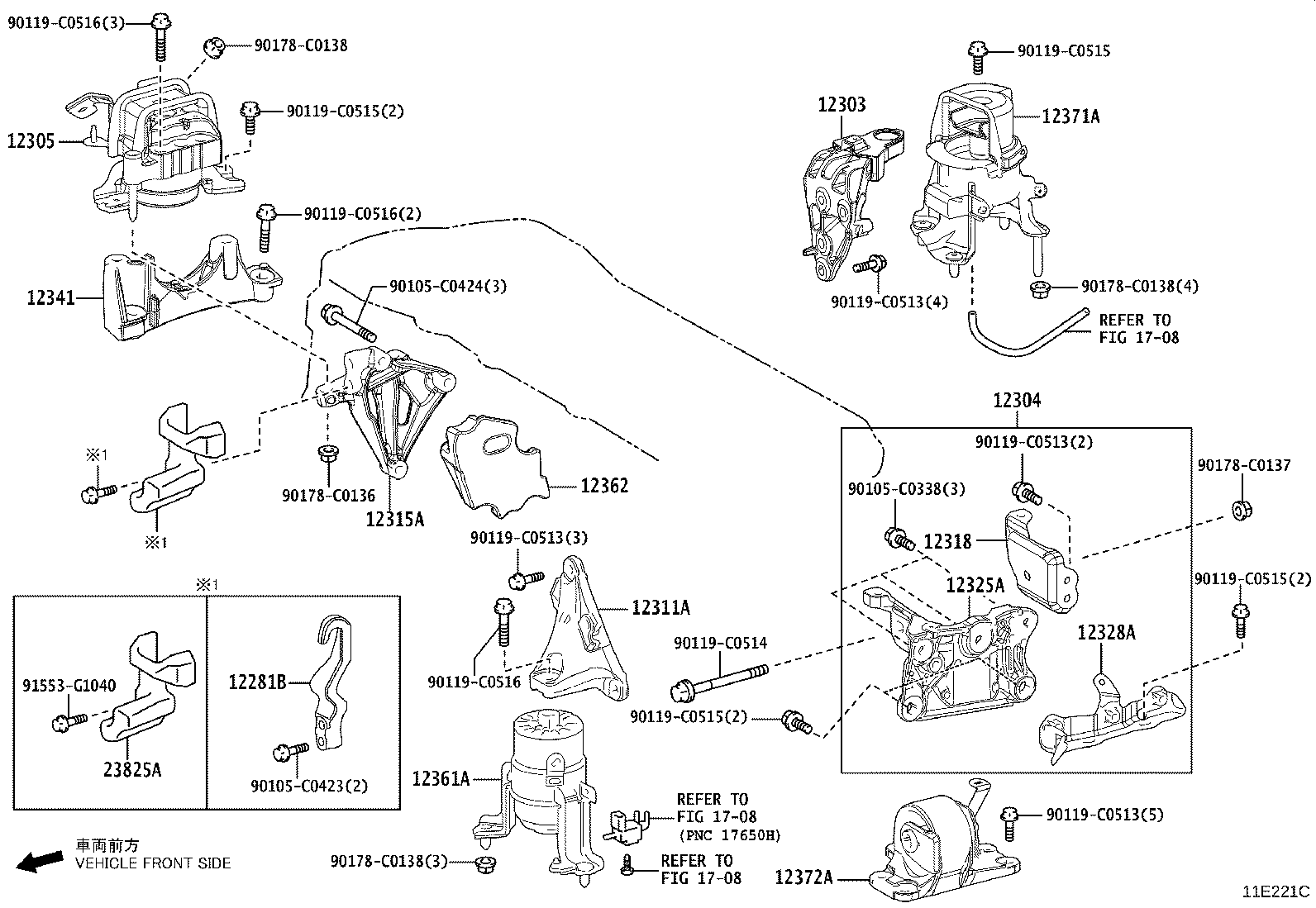 12305-F0100 INSULATOR SUB-ASSY, ENGINE MOUNTING, RH product image