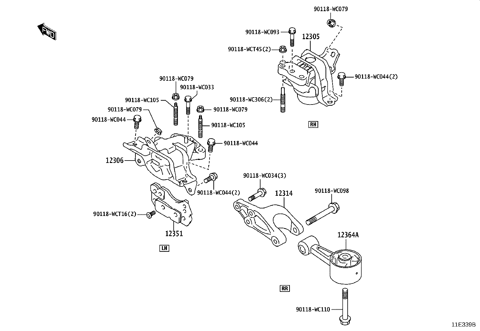 12363-WC002 ROD, ENGINE LATERAL CONTROL product image