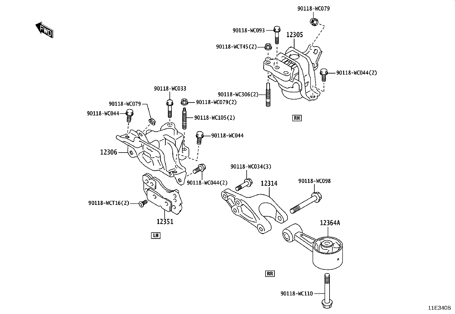 12363-WC002 ROD, ENGINE LATERAL CONTROL product image