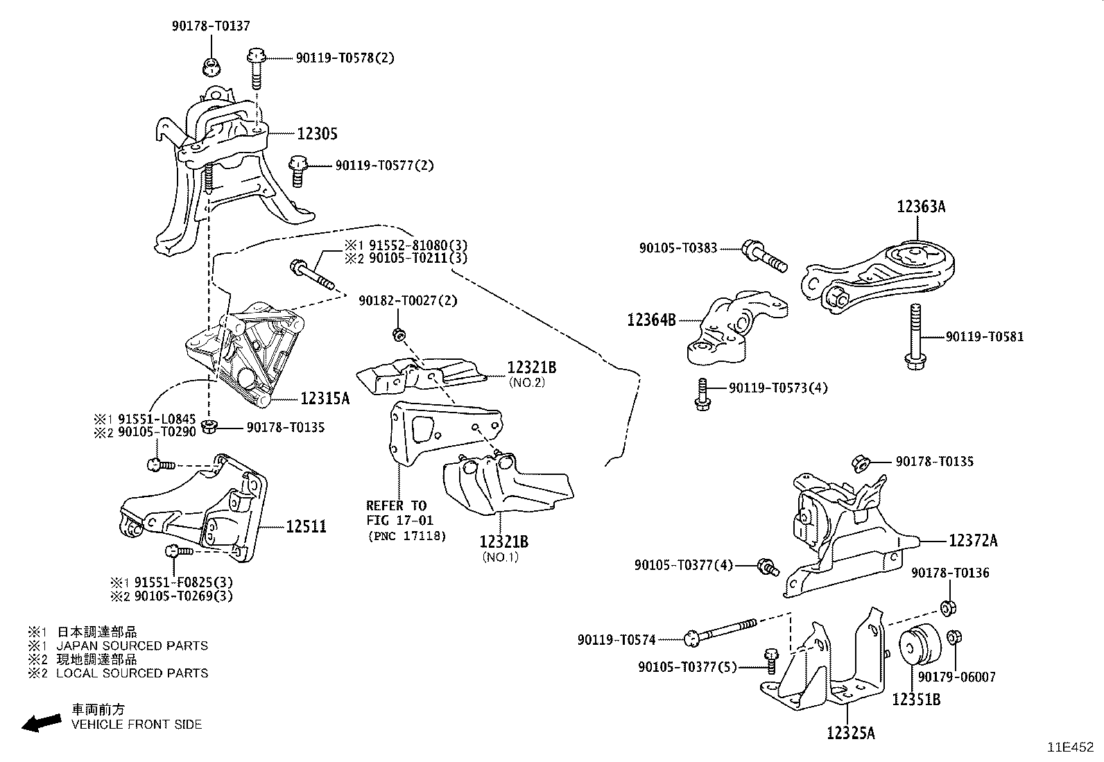 12372-0T660 INSULATOR, ENGINE MOUNTING, LH(FOR TRANSVERSE ENGINE) product image