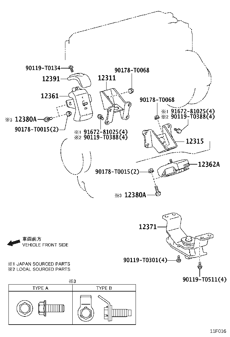 12361-0L021 INSULATOR, ENGINE MOUNTING, FRONT product image
