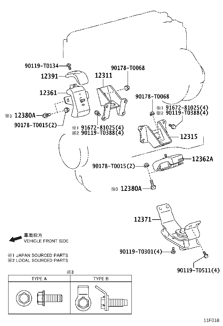 12361-0L021 INSULATOR, ENGINE MOUNTING, FRONT product image