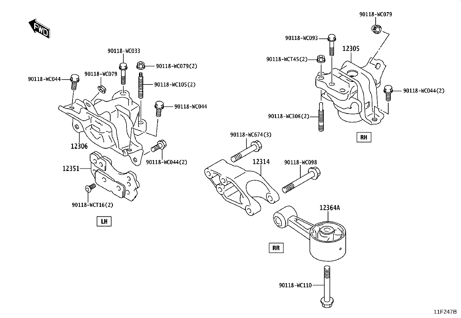 12281-WC001 HANGER, ENGINE, NO.1 product image