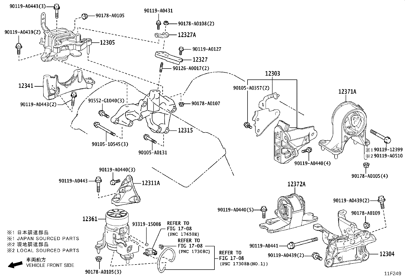 12372-0P090 INSULATOR, ENGINE MOUNTING, LH(FOR TRANSVERSE ENGINE) product image