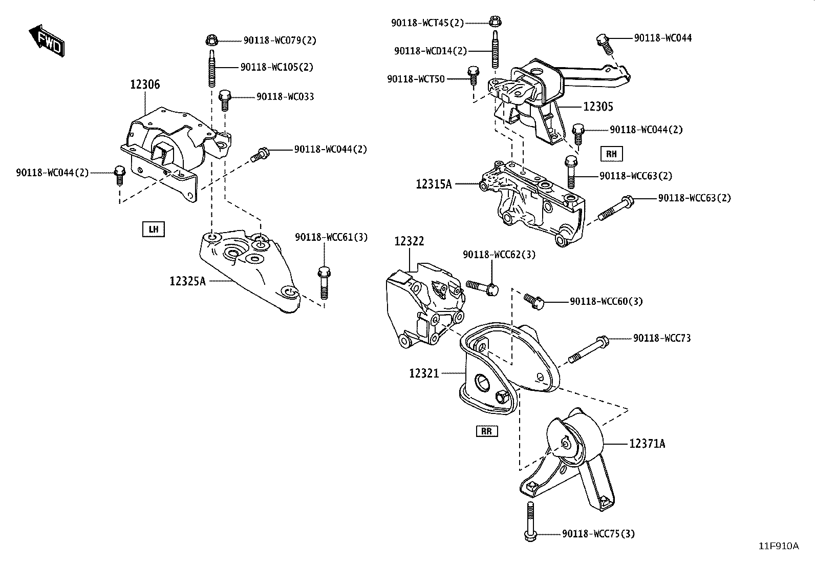 12305-WC006 INSULATOR SUB-ASSY, ENGINE MOUNTING, RH product image