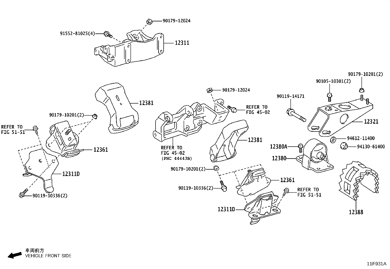 12361-11230 INSULATOR, ENGINE MOUNTING, FRONT RH product image