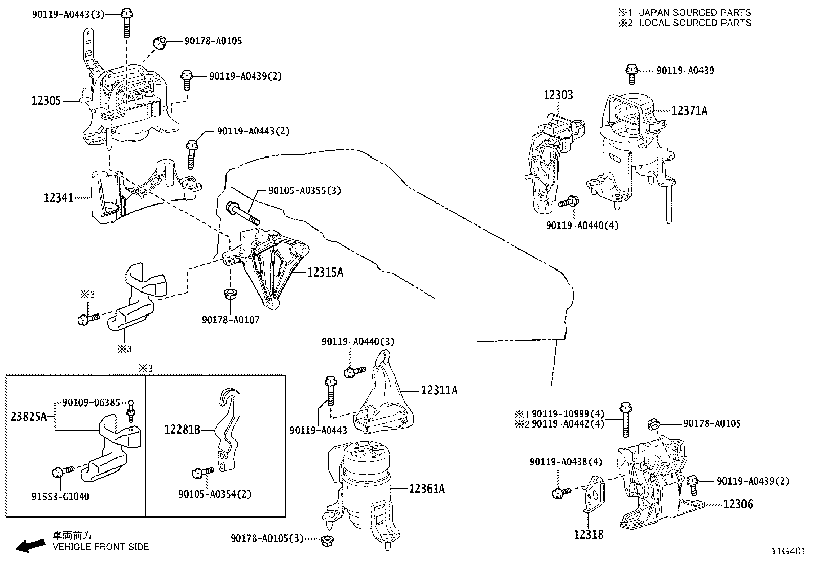 12311-F0200 BRACKET, ENGINE MOUNTING, FRONT(FOR TRANSVERSE ENGINE) product image