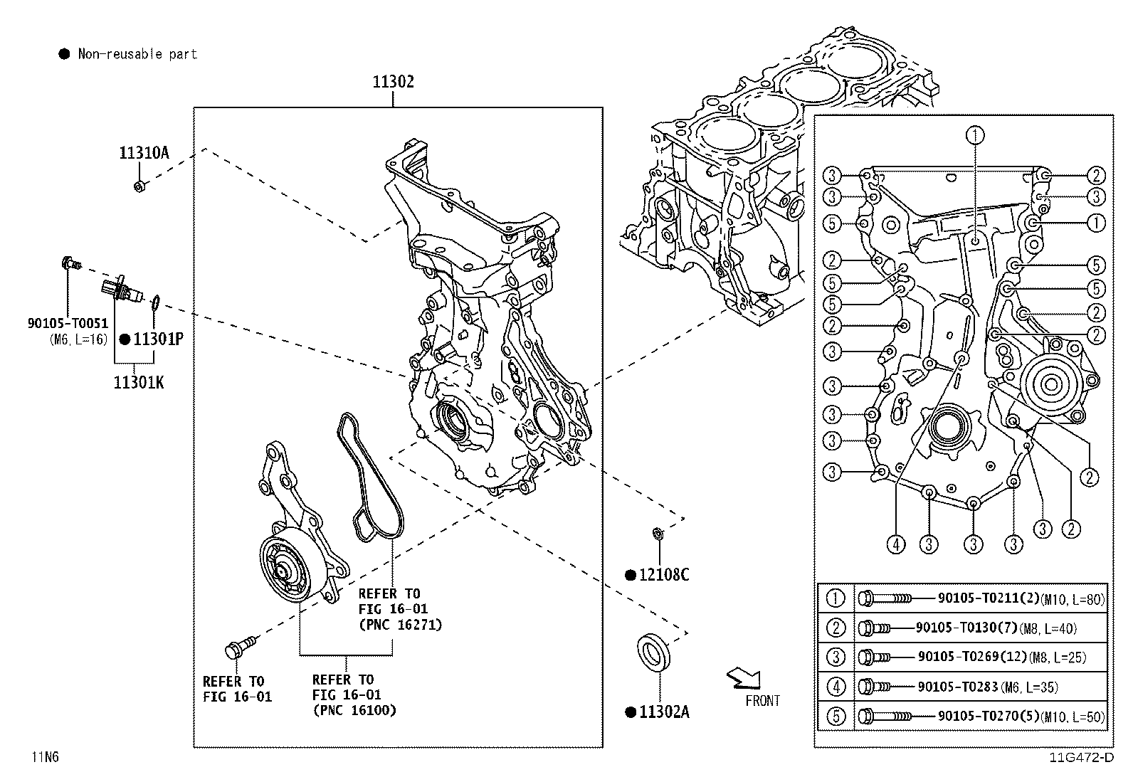 11310-BZ200 COVER SUB-ASSY, TIMING CHAIN OR BELT product image