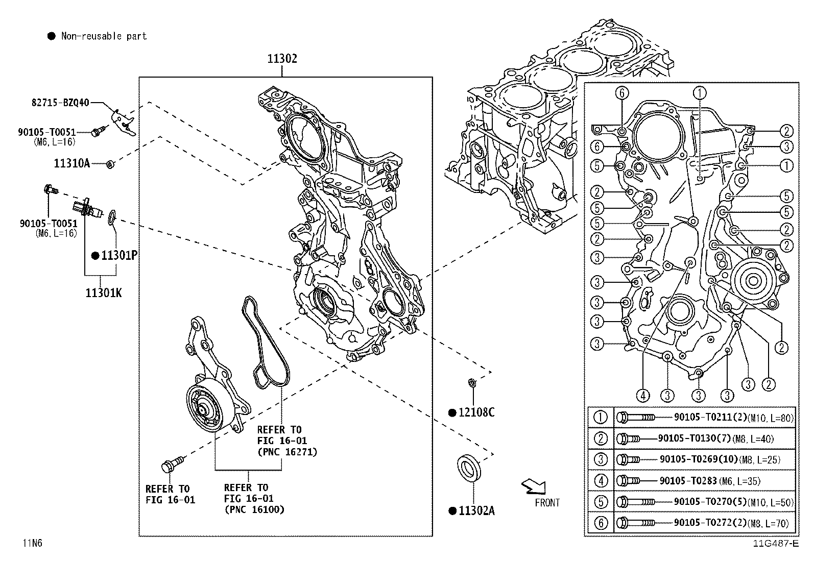 11310-BZ200 COVER SUB-ASSY, TIMING CHAIN OR BELT product image