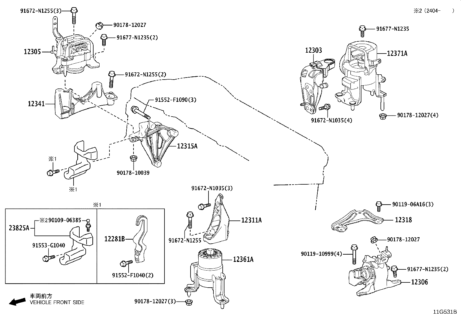 12306-25070 INSULATOR SUB-ASSY, ENGINE MOUNTING, LH product image