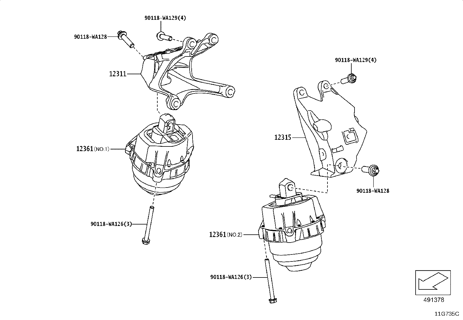 35154-WAA02 BRACKET SUB-ASSY, ENGINE MOUNTING, REAR product image