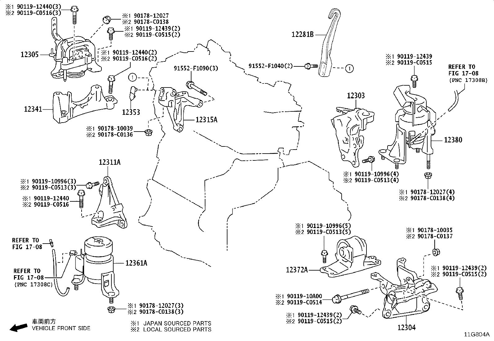 12306-F0100 INSULATOR, ENGINE MOUNTING, LH(FOR TRANSVERSE ENGINE) product image