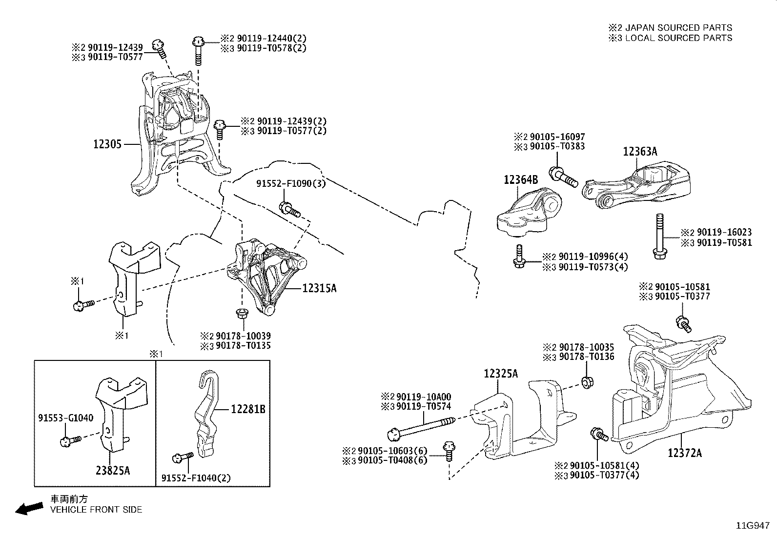 12372-VT010 INSULATOR, ENGINE MOUNTING, LH(FOR TRANSVERSE ENGINE) product image