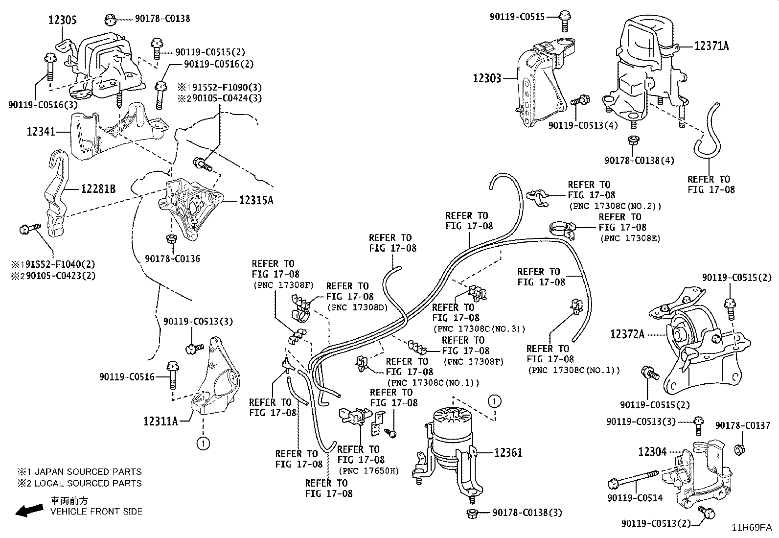 12305-F0071 INSULATOR SUB-ASSY, ENGINE MOUNTING, RH product image