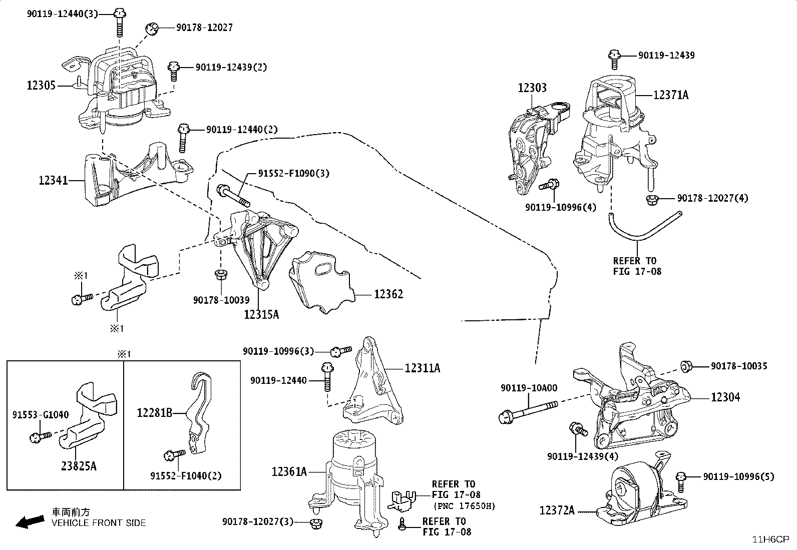 12306-25090 INSULATOR SUB-ASSY, ENGINE MOUNTING, LH product image