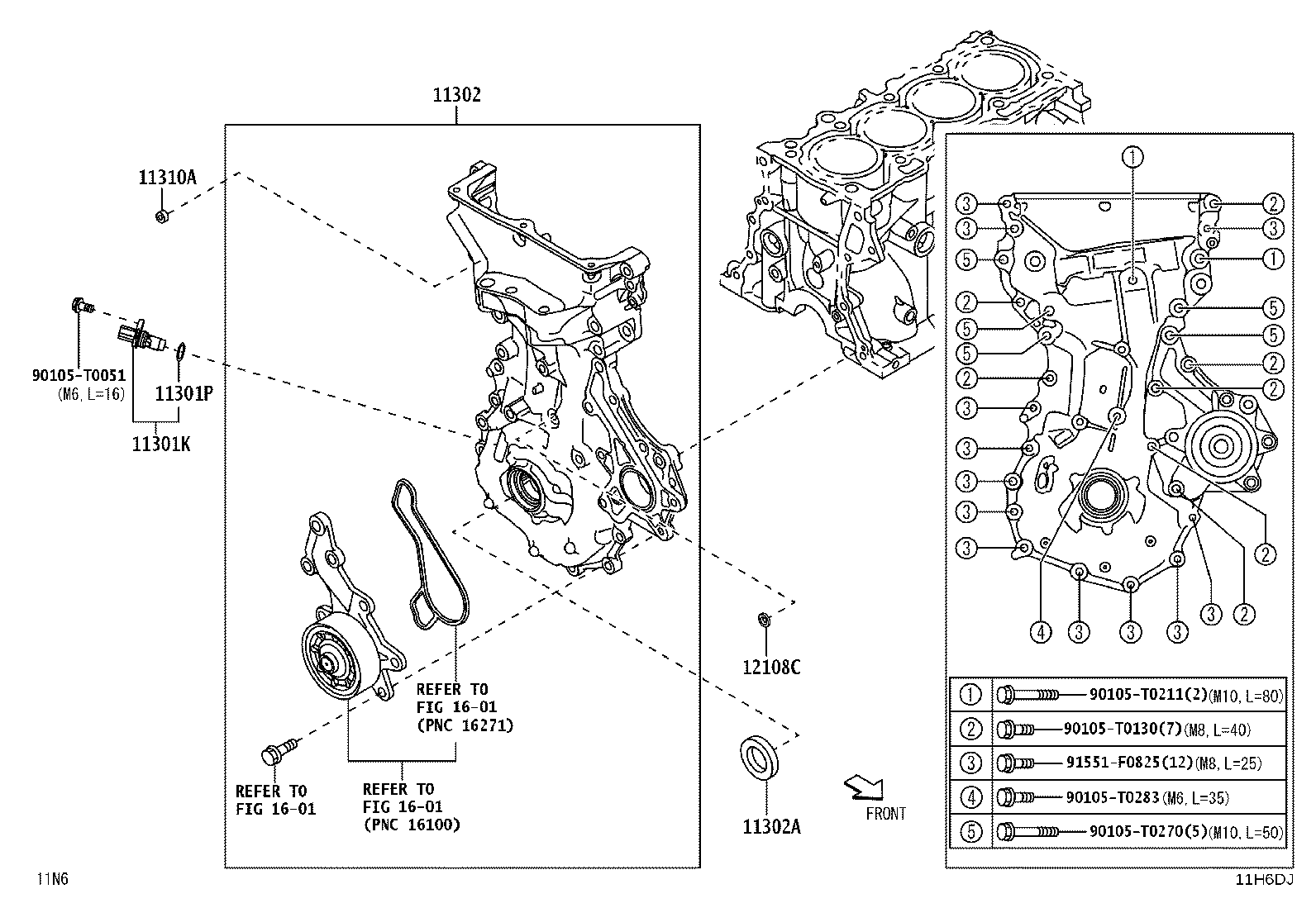 11310-BZ290 COVER SUB-ASSY, TIMING CHAIN OR BELT product image