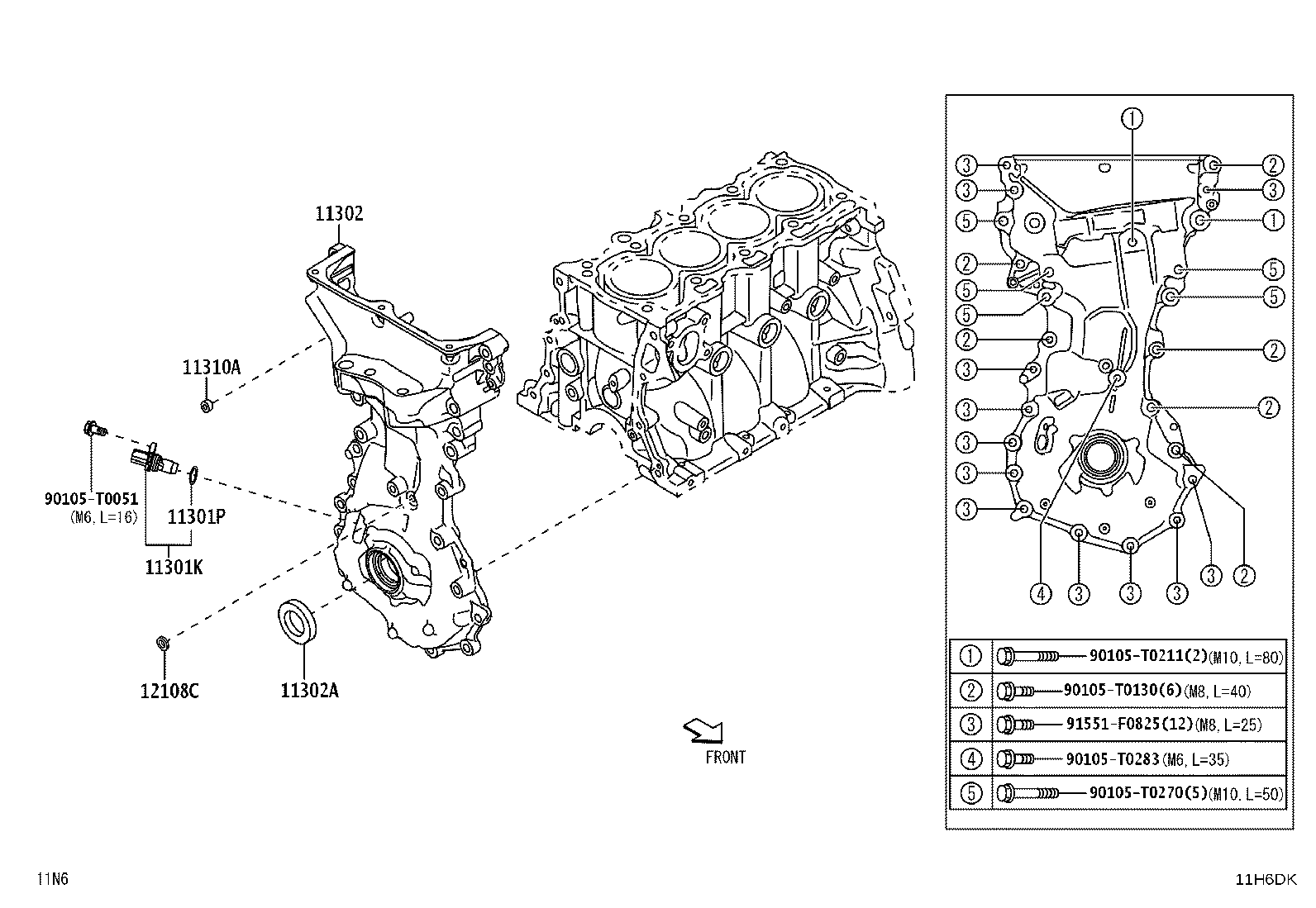 11310-BZ290 COVER SUB-ASSY, TIMING CHAIN OR BELT product image