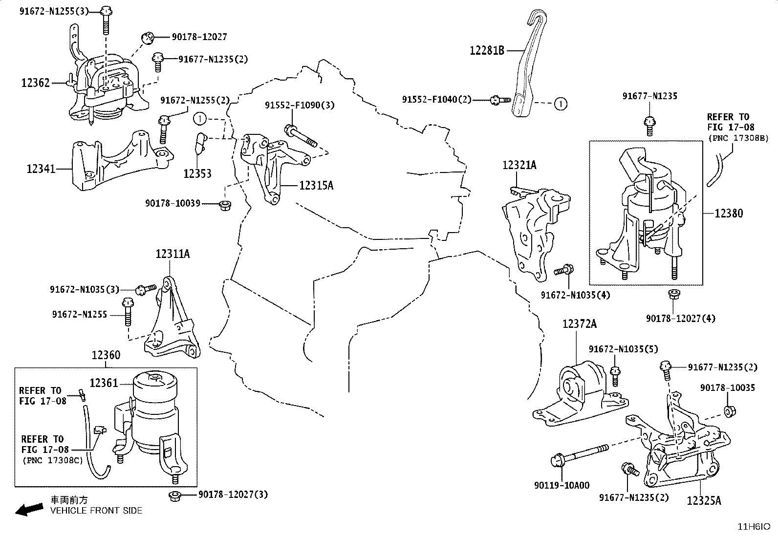 12281-25080 HANGER, ENGINE, NO.1 product image