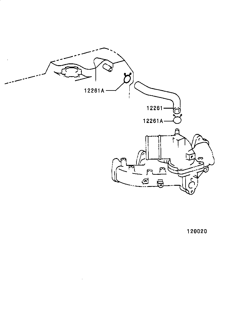 12203-54020 PIPE SUB-ASSY, VENTILATION product image