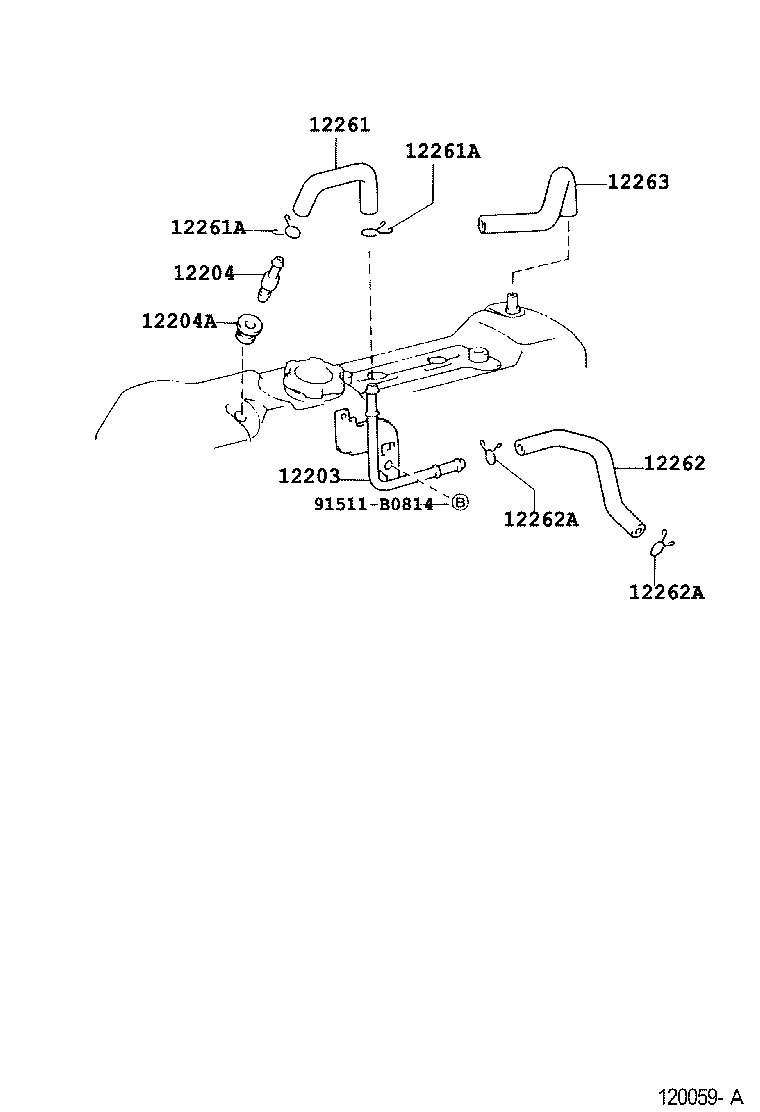 12229-75010 PIPE SUB-ASSY, VENTILATION product image