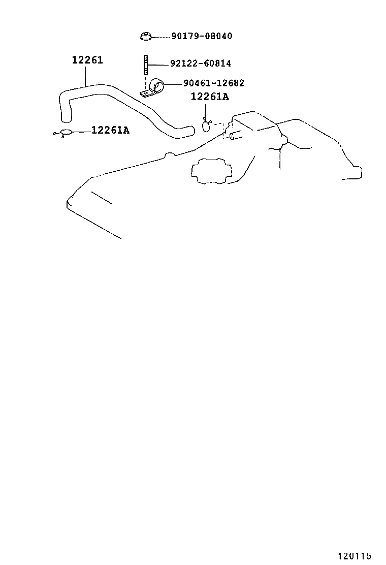 12261-75100 HOSE, VENTILATION product image