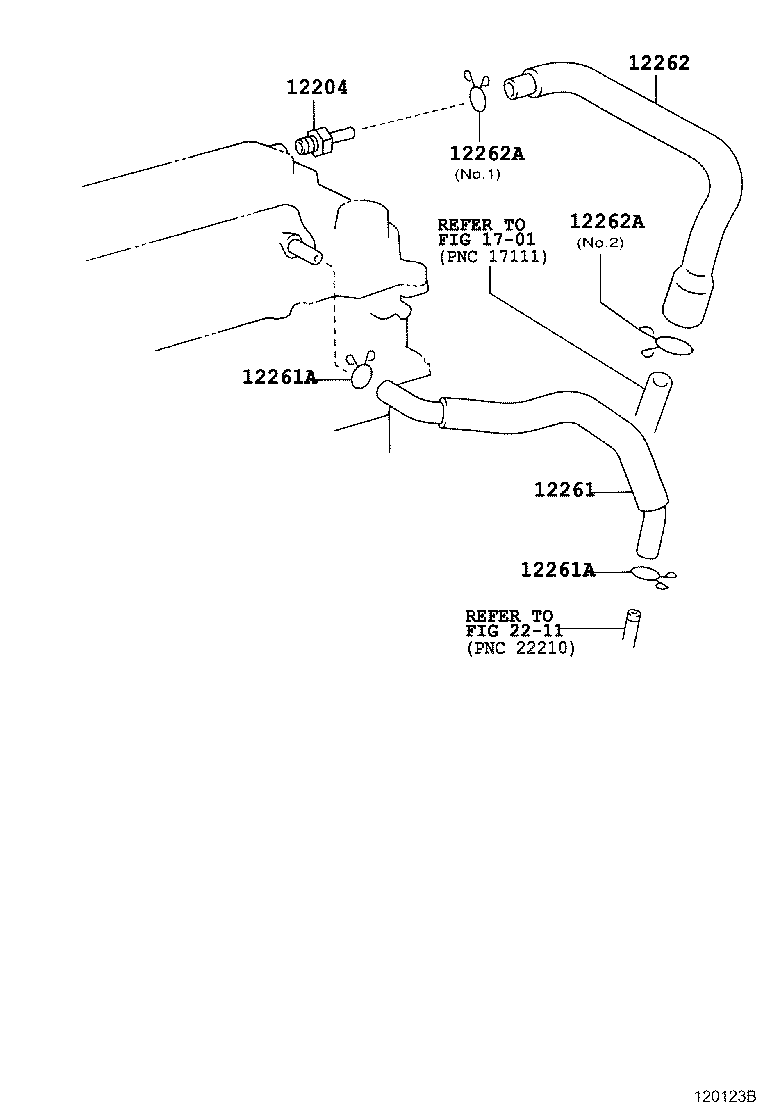 12262-0D050 HOSE, VENTILATION, NO.2 product image